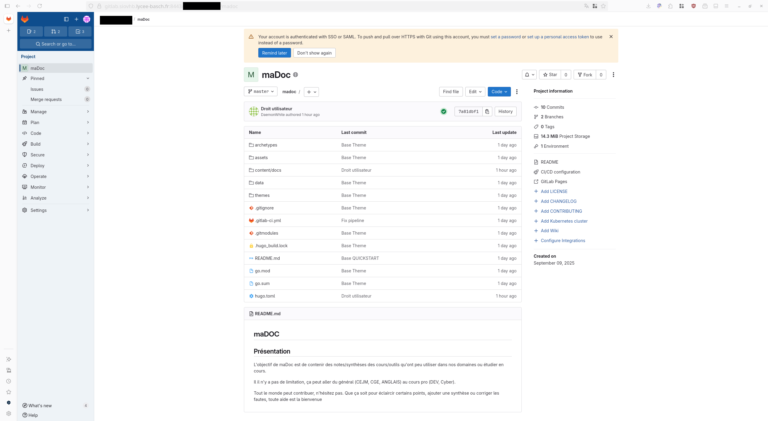 page gitlab